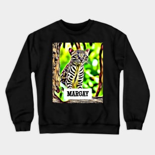 Artistically Rendered Margay in Natural Habitat Crewneck Sweatshirt